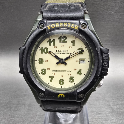 Casio Forester Watch Men 41mm Cream Dial Two Tone Date FT-500 New Battery0