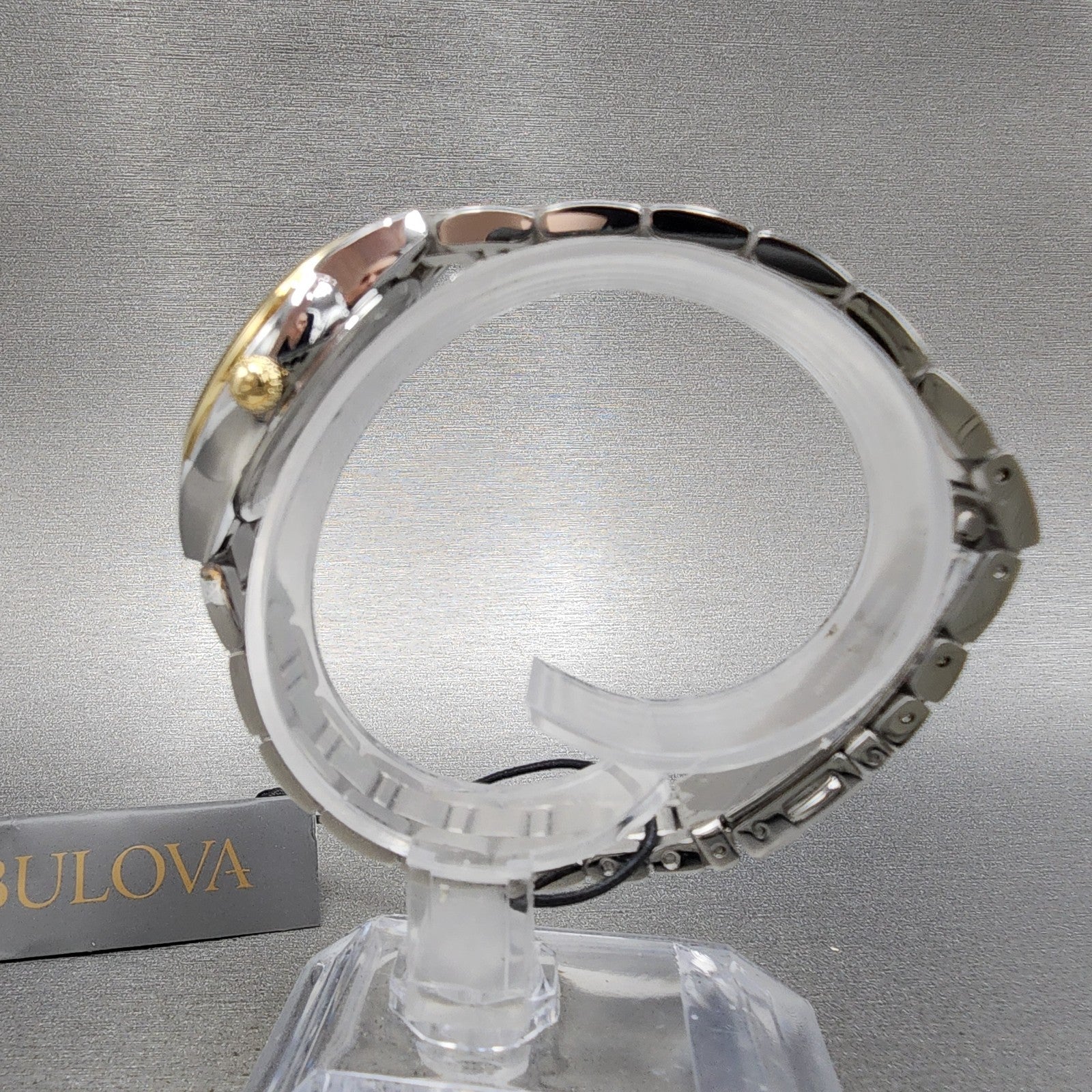 Bulova Sutton Watch Women 28mm White Dial Two Tone Round 98L277 New Battery6