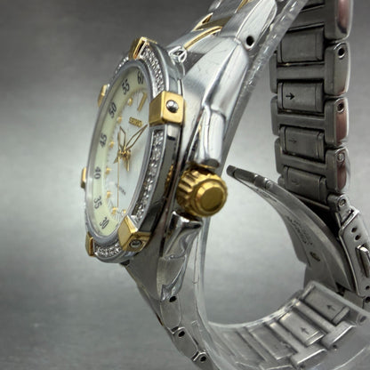 Seiko Velatura Watch Women 30mm MOP Dial Two Tone Date 7N82-0DM0 PARTS3