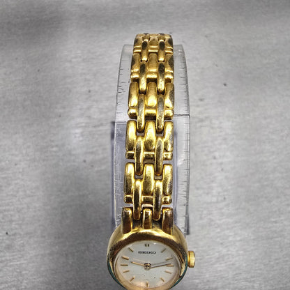 Seiko Watch Women 17mm White Dial Gold Tone Oval 1N00-6M90 New Battery Vintage4
