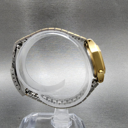 Seiko Digital Watch Women 23mm LCD Gold Tone Alarm Chrono Octagon New Battery