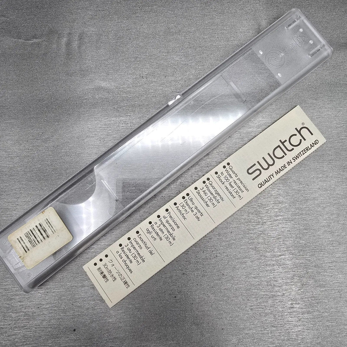 Swatch Le Poème Watch Men 34mm Silver Dial Black Case GM123 New Battery NOS19