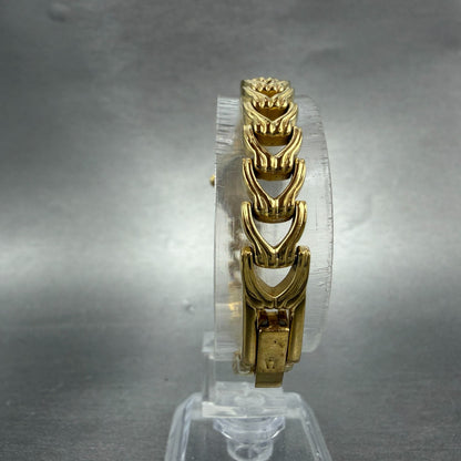 Bulova Watch Women 17mm White Dial Gold Tone Oval 97T70 New Battery Vintage7