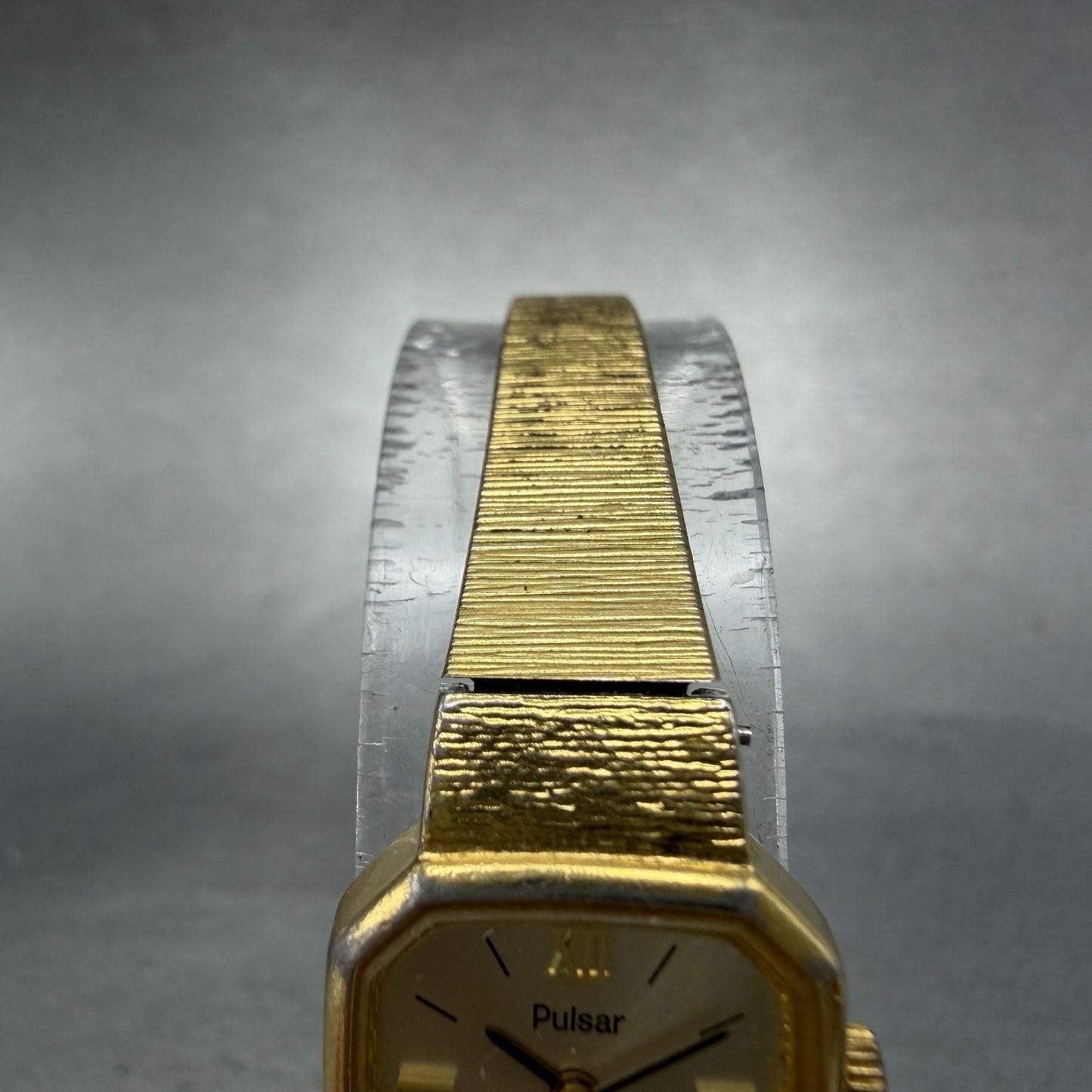 Pulsar Watch Women 16mm Champagne Dial Gold Tone Octagon V232-5790 New battery4