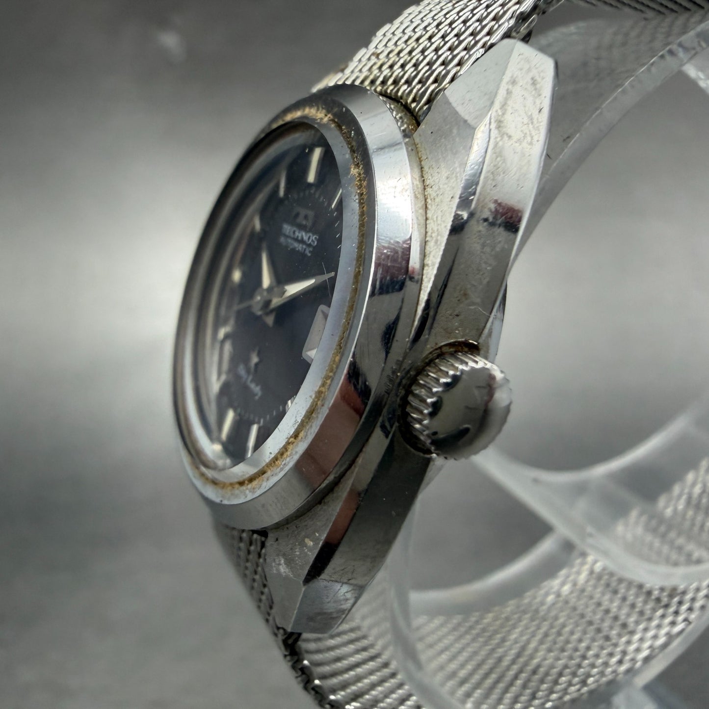Technos Sky Lady Watch Women 24mm Black Dial Steel Date Automatic  Runs2