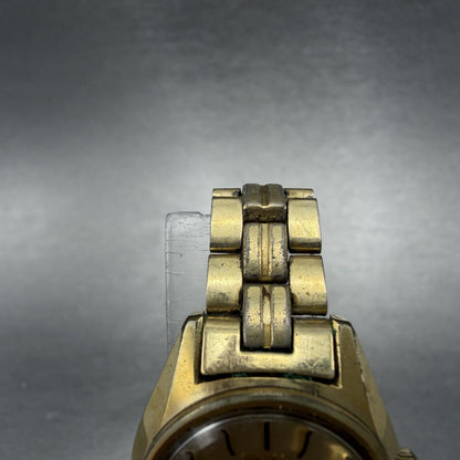 Seiko Automatic Watch Women 24mm Champagne Dial Gold Tone Daydate 2206-0111 Runs4