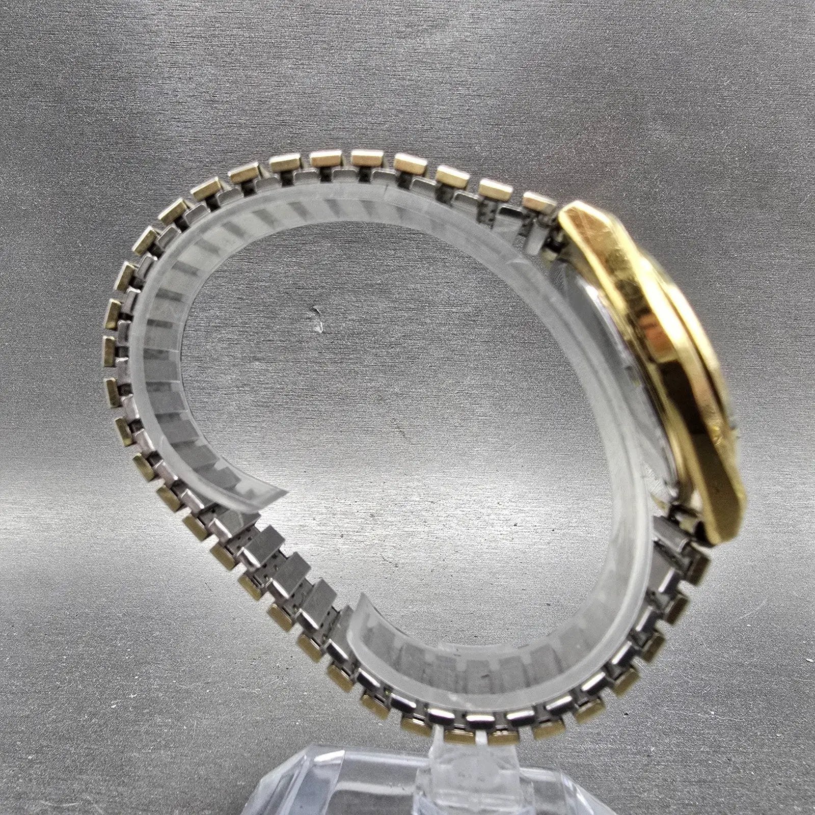 Seiko Watch Men 34mm Silver Dial Gold Tone Daydate Round 6923-8010 PARTS Vintage9