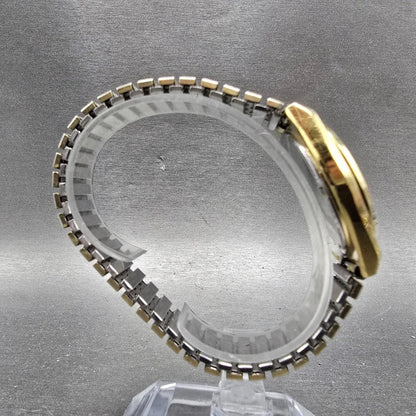 Seiko Watch Men 34mm Silver Dial Gold Tone Daydate Round 6923-8010 PARTS Vintage9