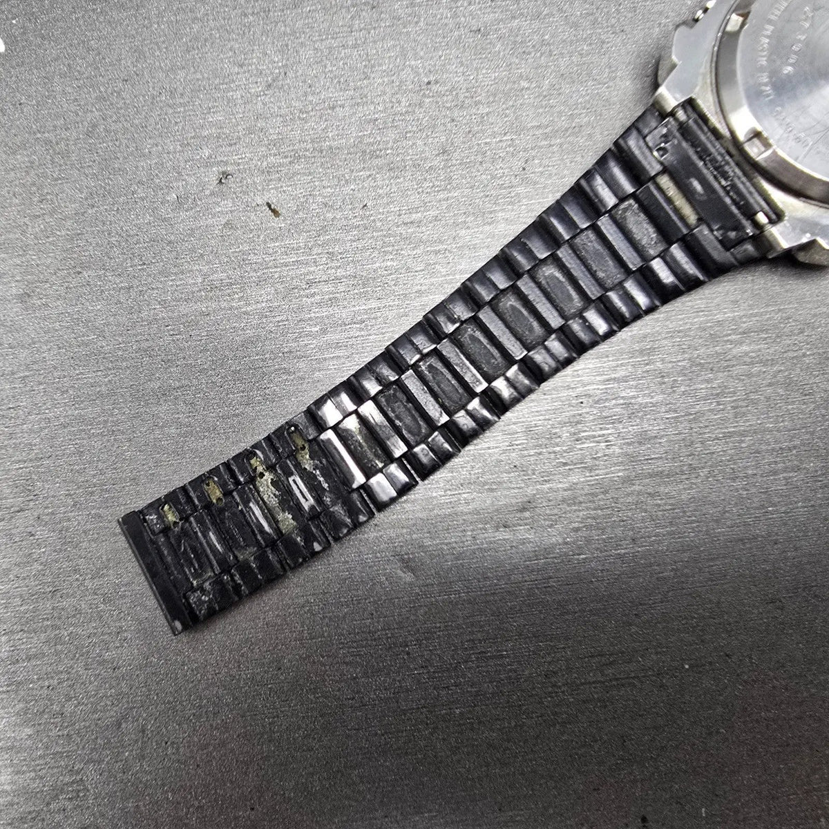 Seiko Pulse Watch Men 37mm Black Silver Chronograph Rectangle S229-5019 PARTS10