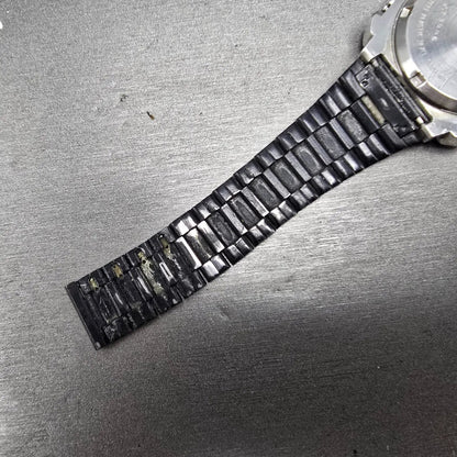 Seiko Pulse Watch Men 37mm Black Silver Chronograph Rectangle S229-5019 PARTS10