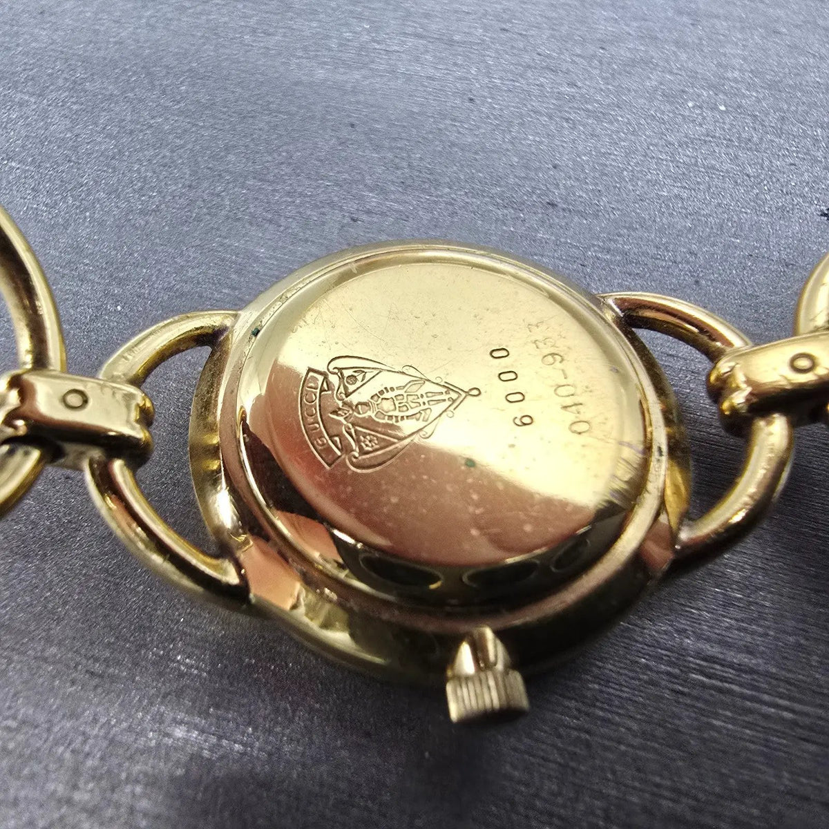 Gucci 6000L Watch Women 23mm Cream Dial Gold Plated Round VTG PARTS10