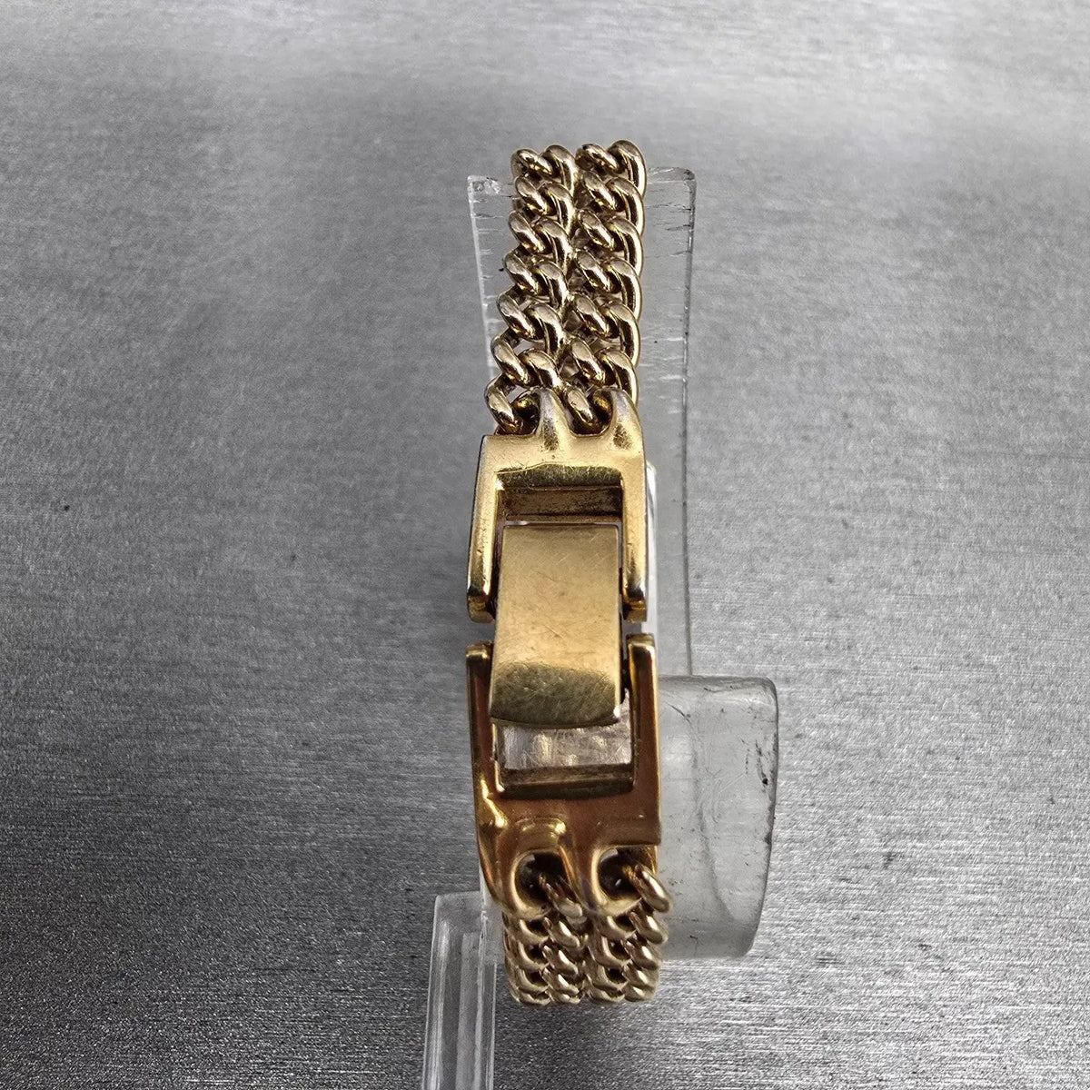 Seiko Watch Women 12mm Champagne Dial Gold Tone Rectangle 1320-5250 New Battery7
