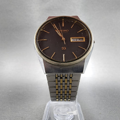 Seiko SQ Watch Men 35mm Gray Dial Two Tone Daydate Round 82238009 PARTS6