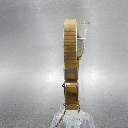 Seiko Watch Women 17mm Cream Dial Gold Tone Rectangle 54215029 New Battery7