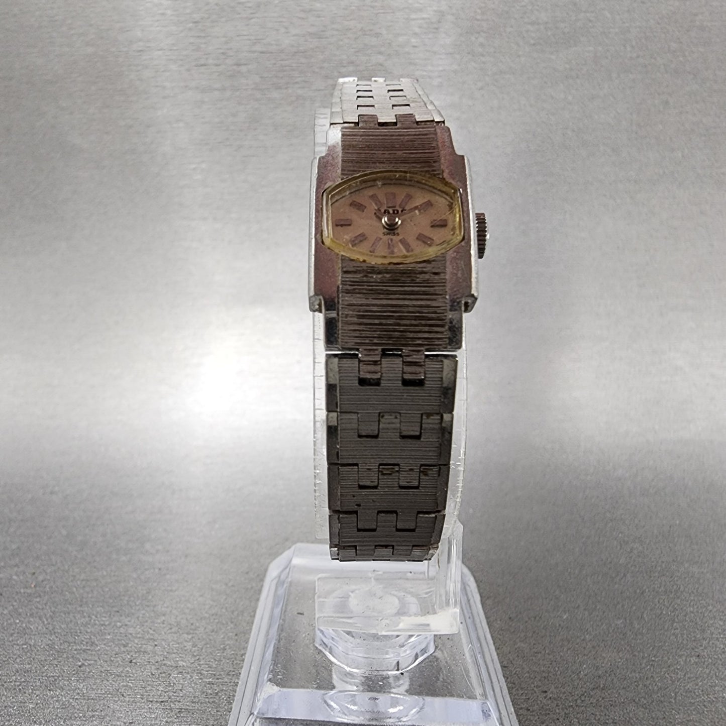 Rado Tank Watch Women 16mm Silver Dial Silver Tone Manual Wind Runs VTG5