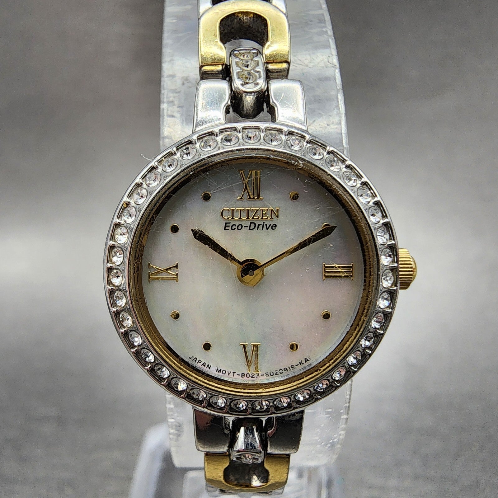 Citizen EcoDrive Watch Women 21mm MOP Dial Two Tone Round B023S011043 Runs1