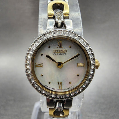 Citizen EcoDrive Watch Women 21mm MOP Dial Two Tone Round B023S011043 Runs1