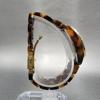 Fossil Stella Mini Watch Women 31mm Brown Dial Tortoise Resin Case Date New Batt8