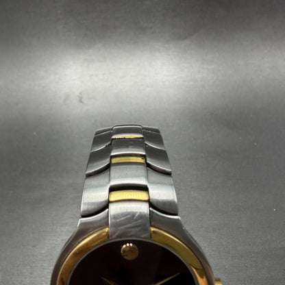 Movado Portico watch Men 34mm Black Dial Two Tone Round 81 G1 1894 New Battery4