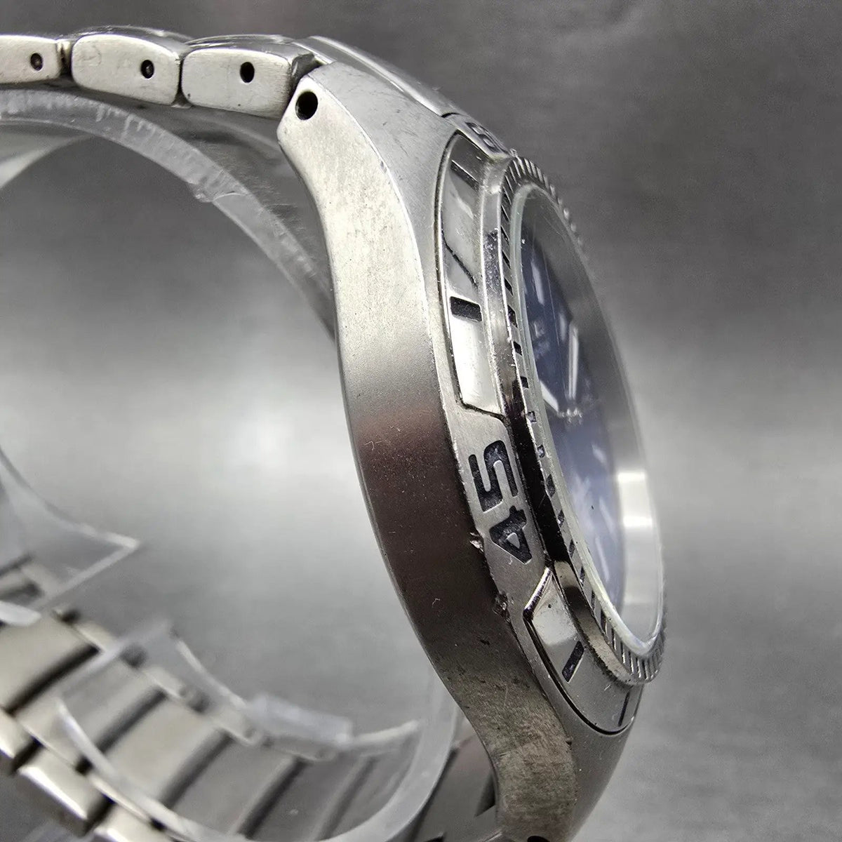 Citizen Eco-Drive Dive Watch Men 40mm Blue Dial Silver Daydate E101-K004403 Runs3