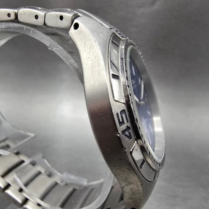 Citizen Eco-Drive Dive Watch Men 40mm Blue Dial Silver Daydate E101-K004403 Runs3