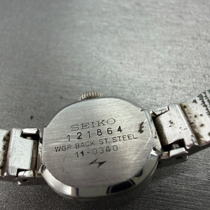 Seiko Watch Women 16mm Silver Dial Silver Tone Manual Round 11-0340 Runs Vintage9