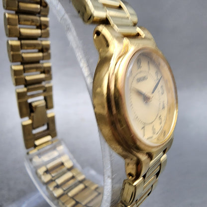 Seiko Watch Women 21mm Champagne Dial Gold Tone Round V4011829 New Battery3