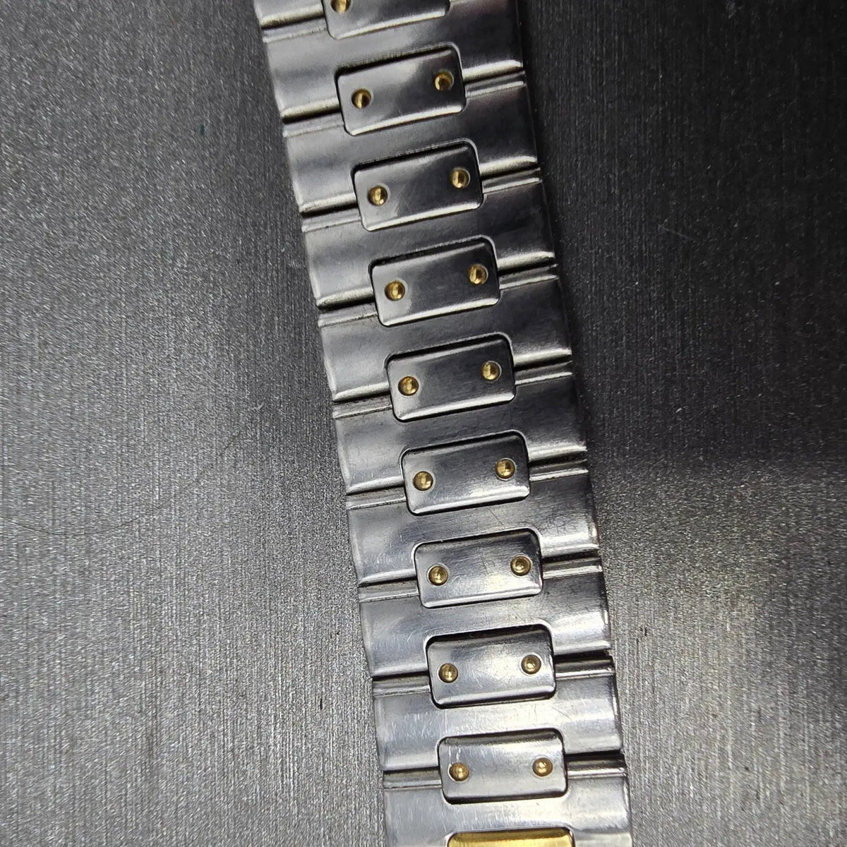 Seiko Landy Bracelet 18mm Stainless Steel Two Tone Folding Clasp VTG Japan1