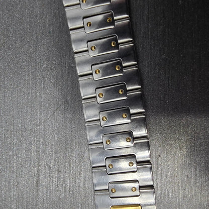 Seiko Landy Bracelet 18mm Stainless Steel Two Tone Folding Clasp VTG Japan1