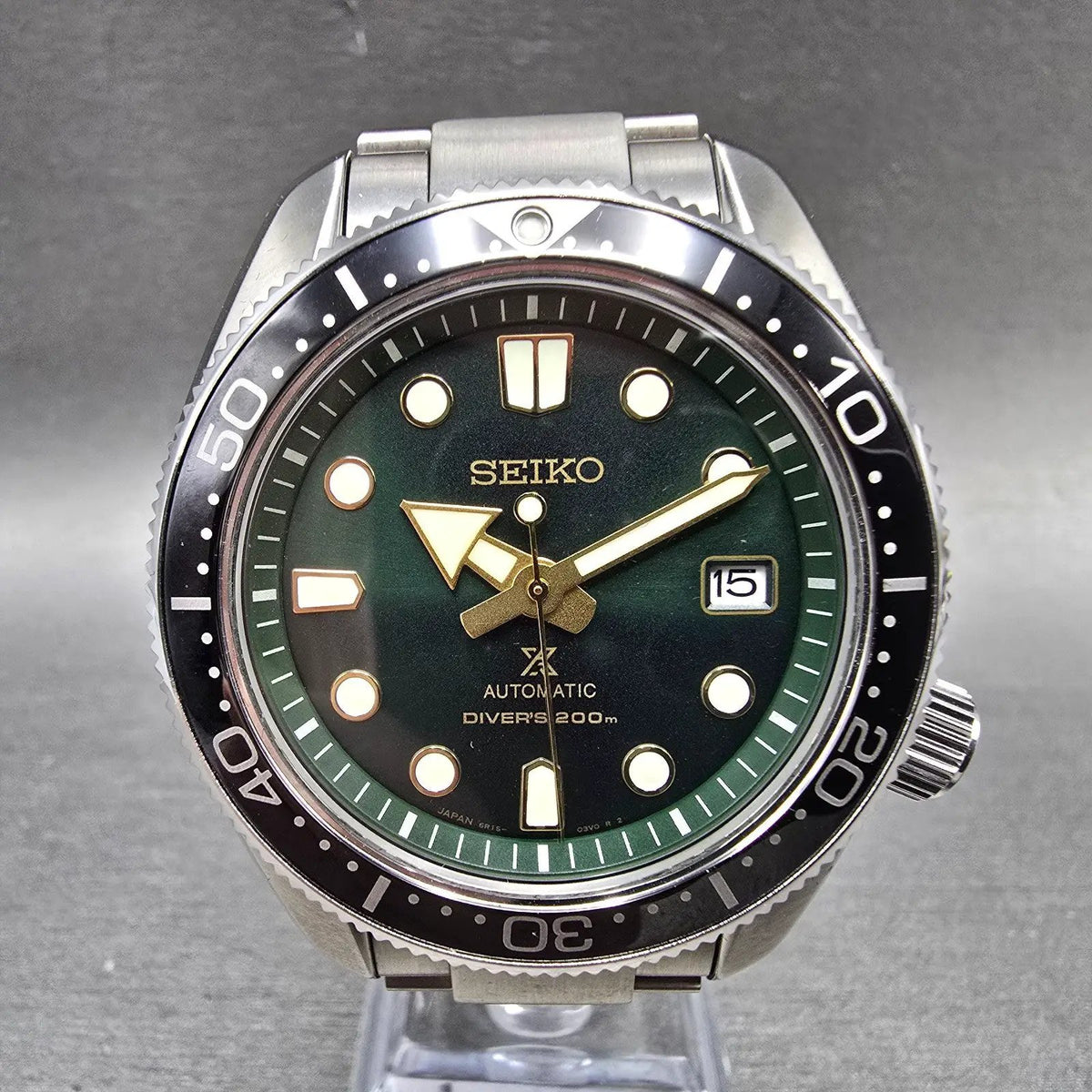 Seiko Prospex SPB105 Watch Men 44mm Green Dial Steel Date Round Automatic Works1