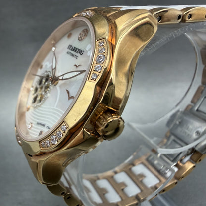 Starking Automatic Watch Women 35mm MOP Dial Rose Gold Tone Skeleton Runs2