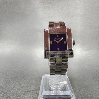 Tissot Tank Watch Women 22mm Blue Dial Steel Rectangle L370K New Battery5