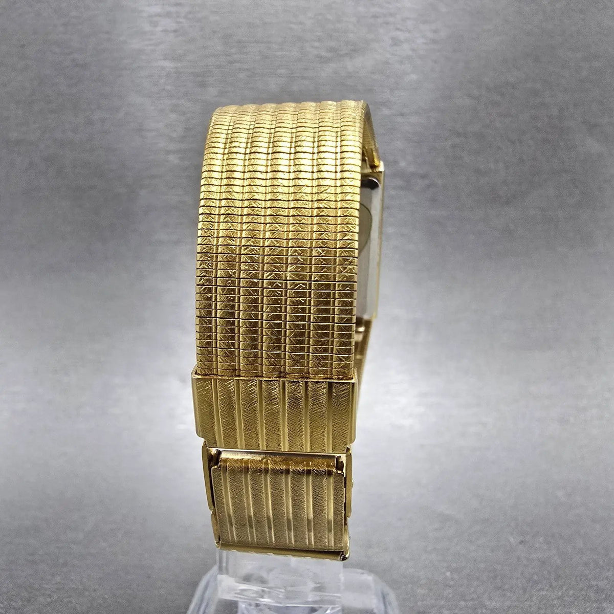 Seiko Tank Watch Men 24mm Gold Dial Gold Tone Date 5P32-5239 PARTS Vintage8