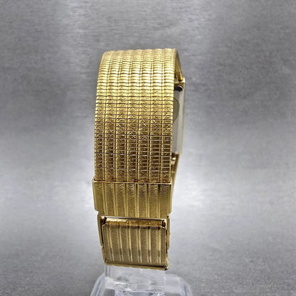 Seiko Tank Watch Men 24mm Gold Dial Gold Tone Date 5P32-5239 PARTS Vintage8