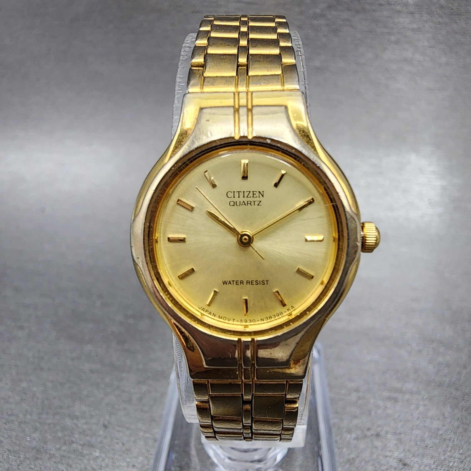 Citizen Watch Women 23mm Champange Dial Gold Tone Round 5930S43714 New Battery0
