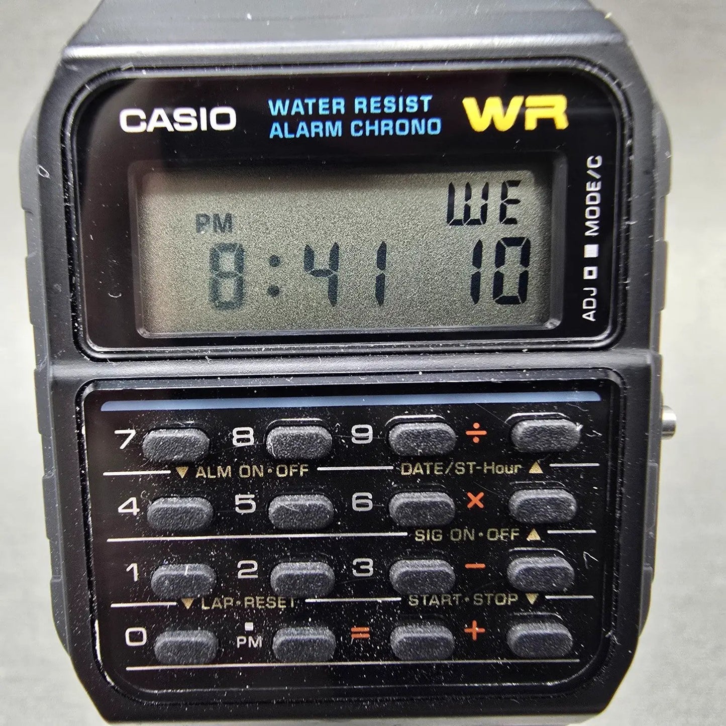 Casio Calculator CA-53W Watch Men 34mm Black Alarm Chronograph New Battery L1