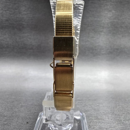 Seiko Watch Women 17mm Gold Dial Gold Tone Octagon 2Y01-5059 New Battery Vintage7