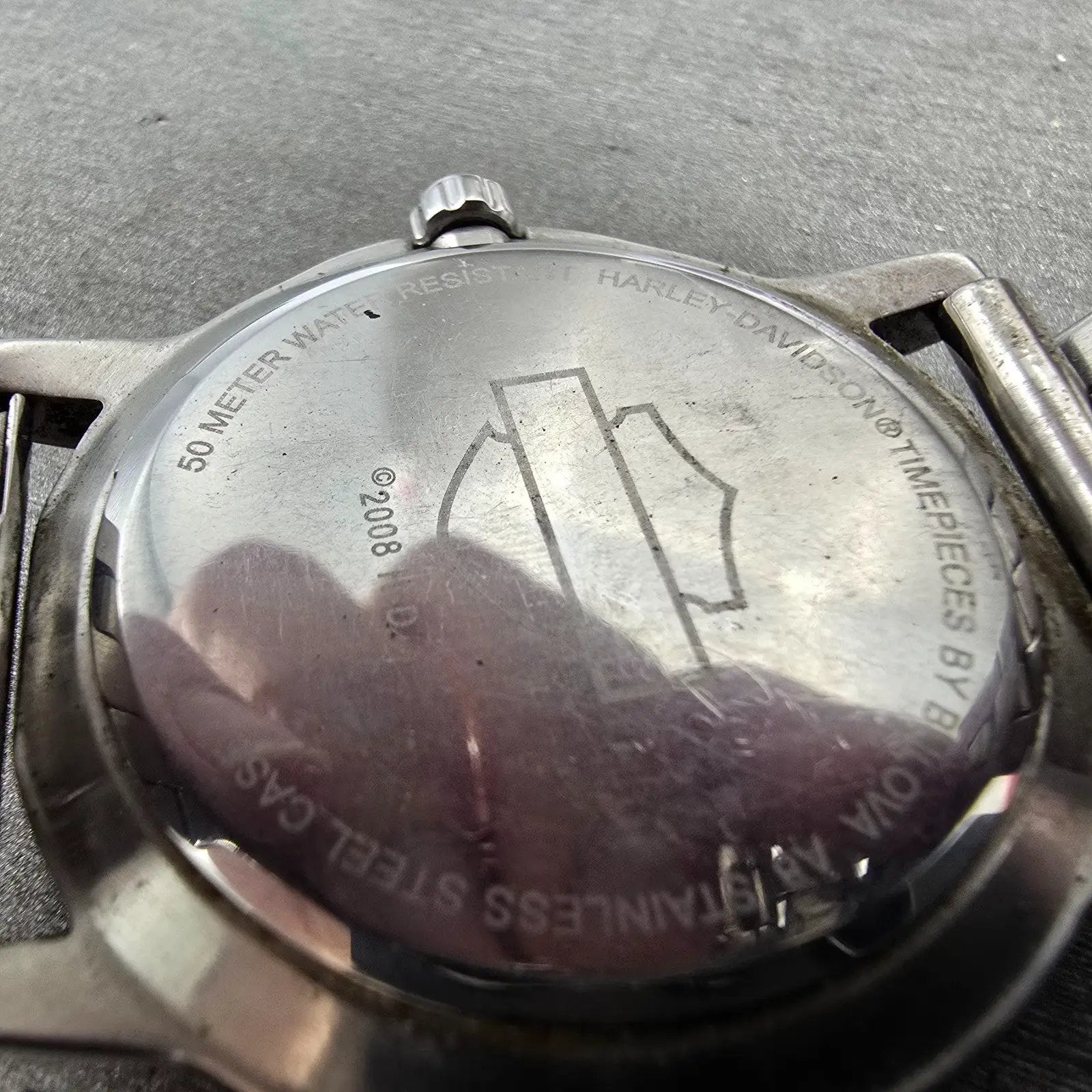 Bulova Harley Davidson Watch Men 40mm Silver Dial Silver Tone 76A12 New Battery9