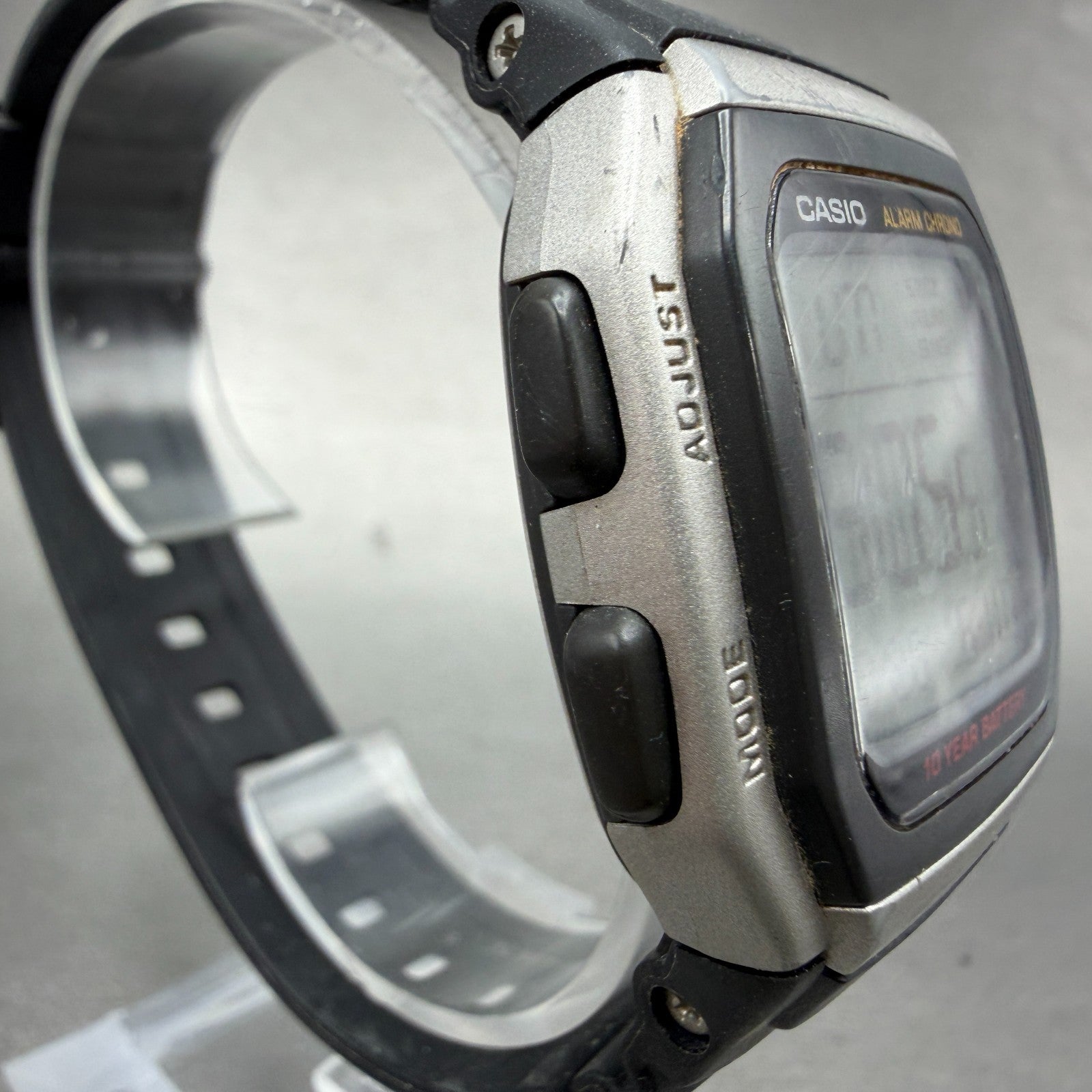 Casio W-96H Watch Men 35mm Silver Black Alarm Chrono Rectangle New Battery JP3