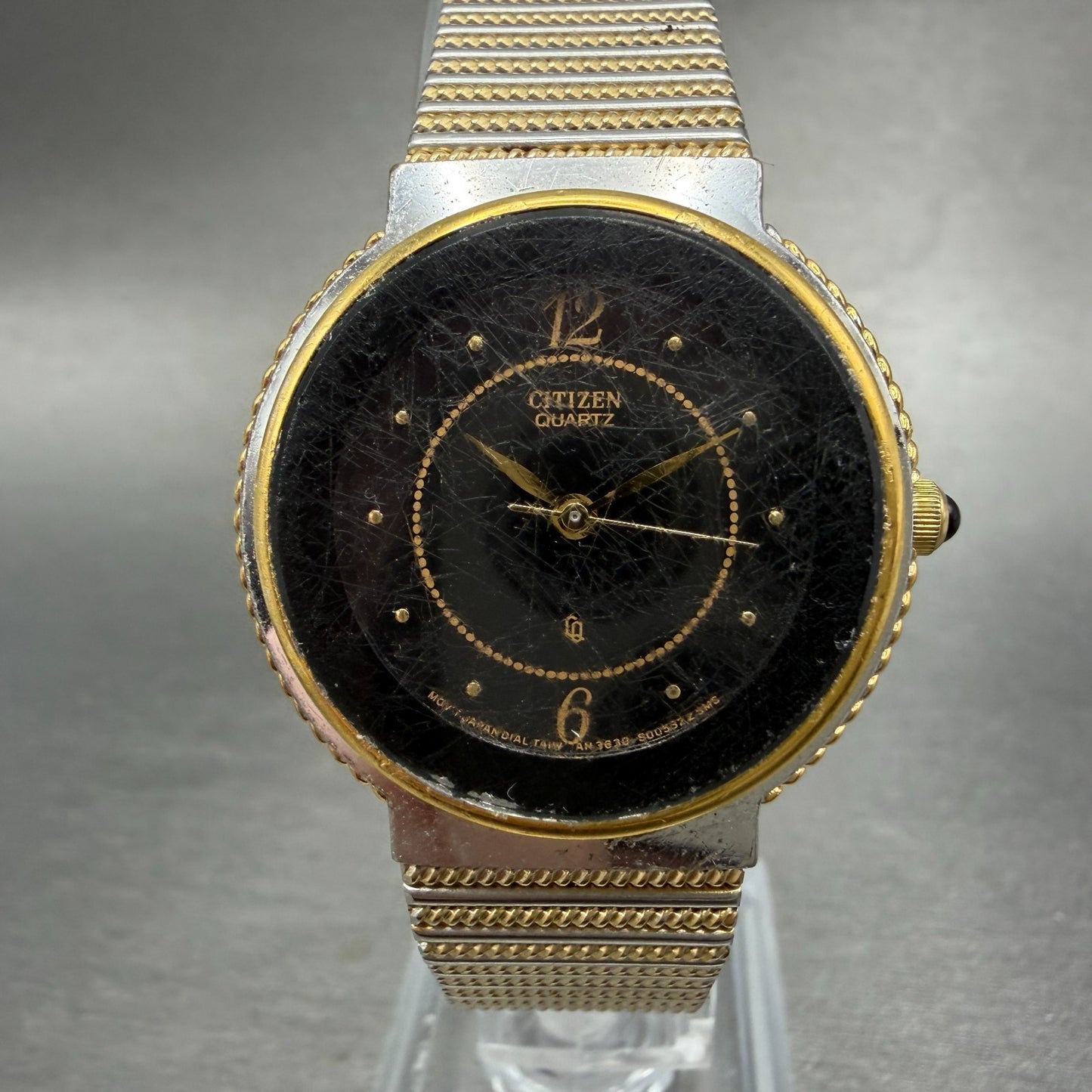 Citizen CQ Watch Women 31mm Black Dial Two Tone Round 3630-894014 New Battery0