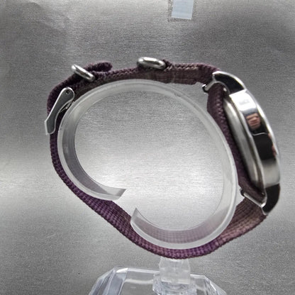 Timex Weekender Watch Men 38mm White Dial Silver Round New Batt T2N652 Purple L8