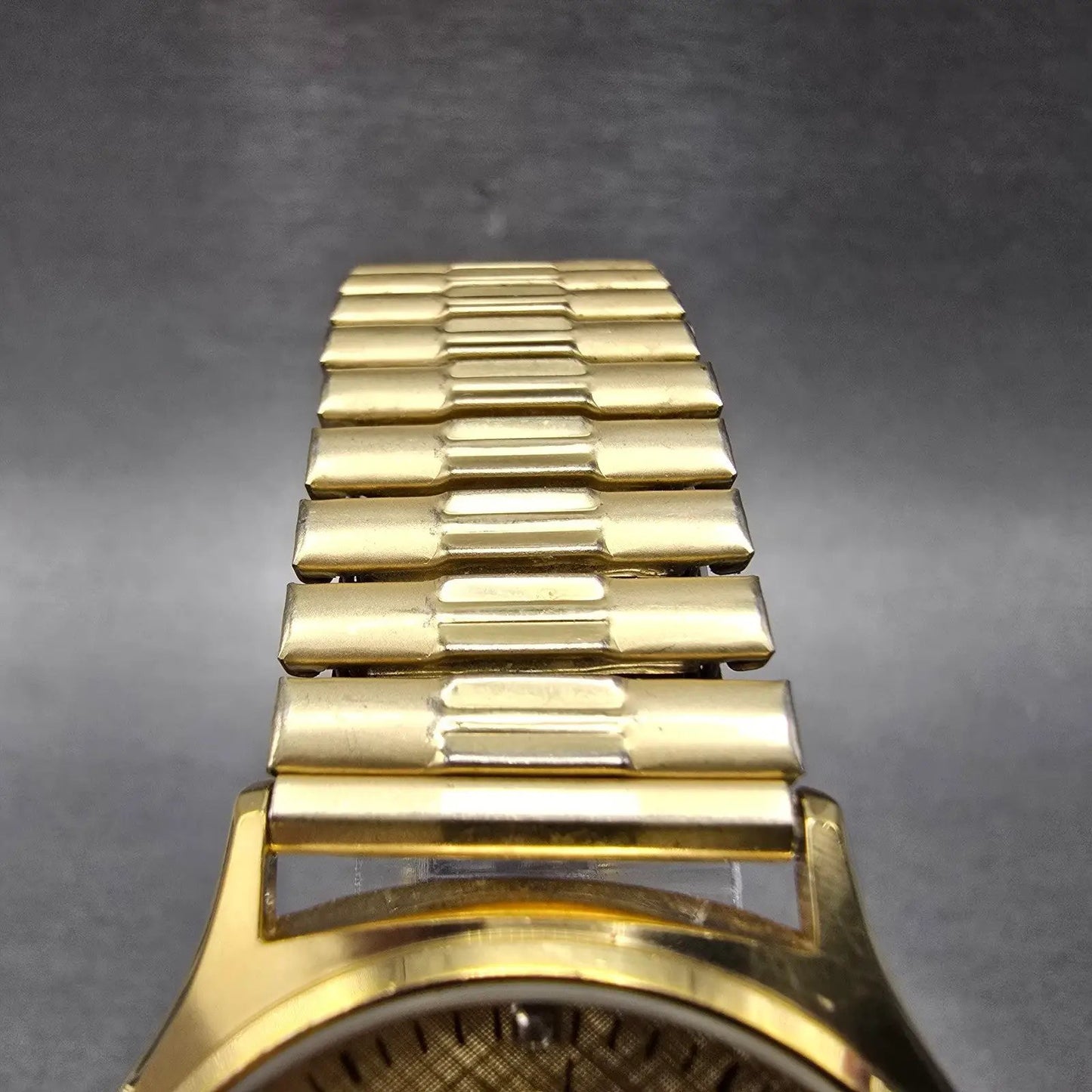 Hamilton Masonic Watch Men 34mm Gold Dial Gold Tone Date Round 9812 New BatteryP4
