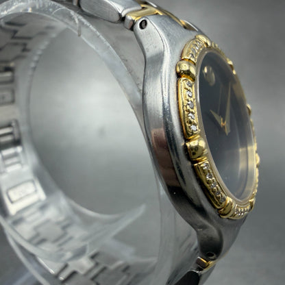 Movado Museum Olympian Watch Women 25mm black Dial Two Tone 85.A1.827.2 New Batt3
