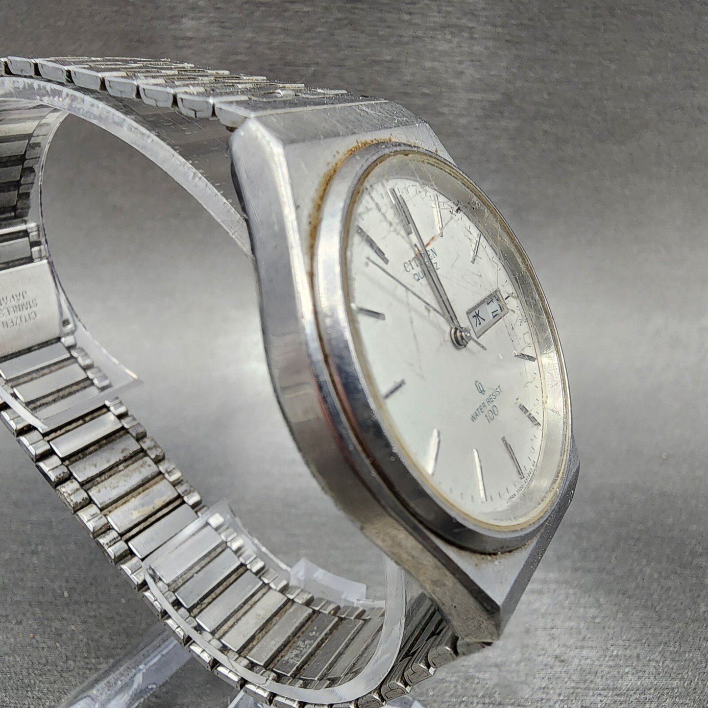 Citizen CQ Watch Men 36mm Silver Dial Steel Daydate Round 3800451261 PARTS4
