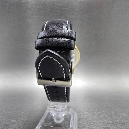Movado Museum Watch Men 38mm Black Dial Gold Tone Round MO.01.1.34.6002 New Batt8