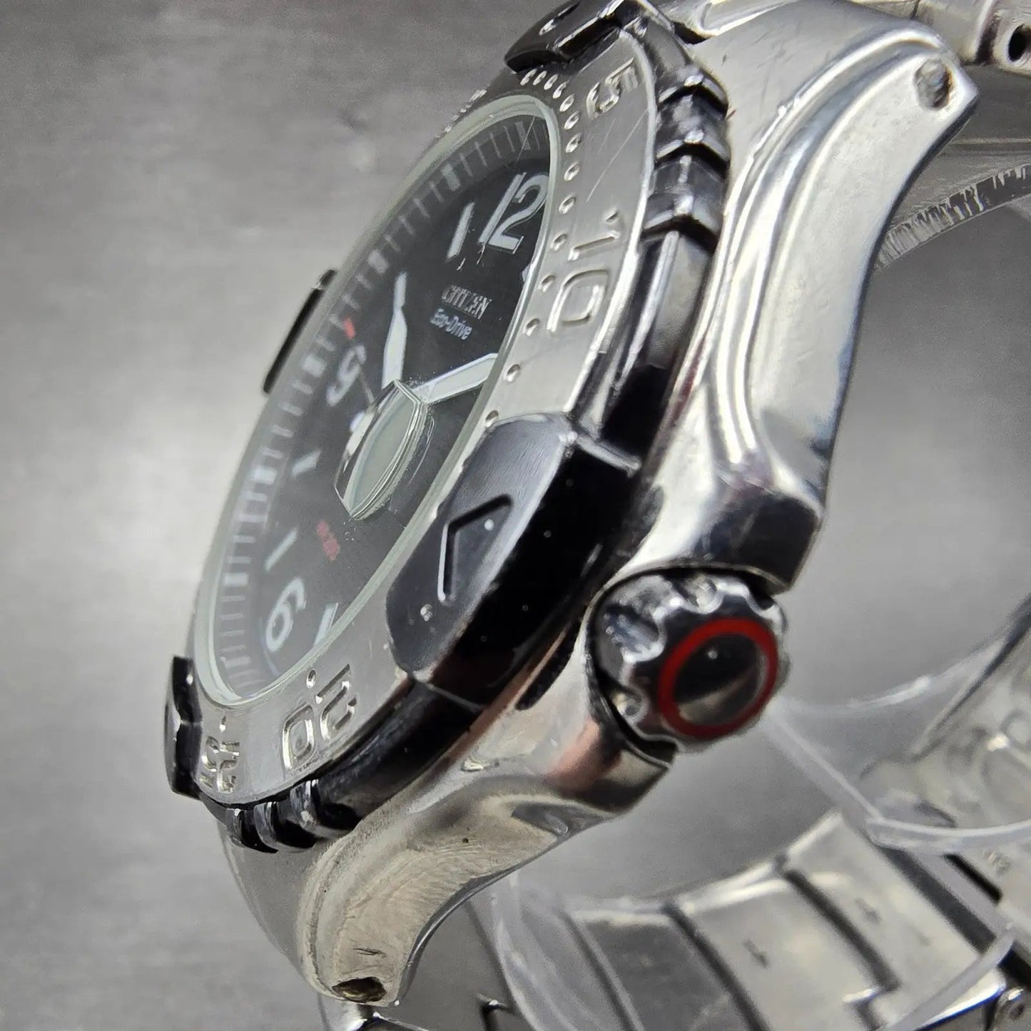 Citizen Eco-Drive Dive Watch Men 45mm Black Dial Silver Tone Date Runs2