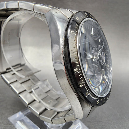 Guess Chronograph Watch Men 42mm Black Dial Steel Round U12505G1 New Battery