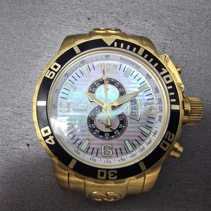 Invicta Corduba Chronograph Dive Watch Men 52mm MOP Dial Gold Tone 4899 NewBat2