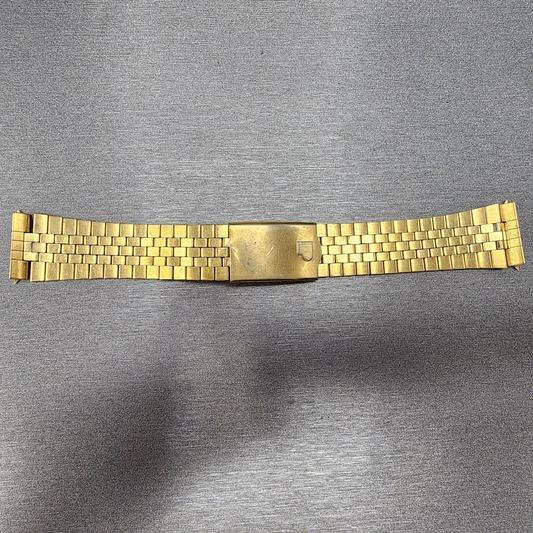 VTG Pulsar Watch Bracelet 19mm Gold Tone Steel Tri Folding Clasp 092MC
