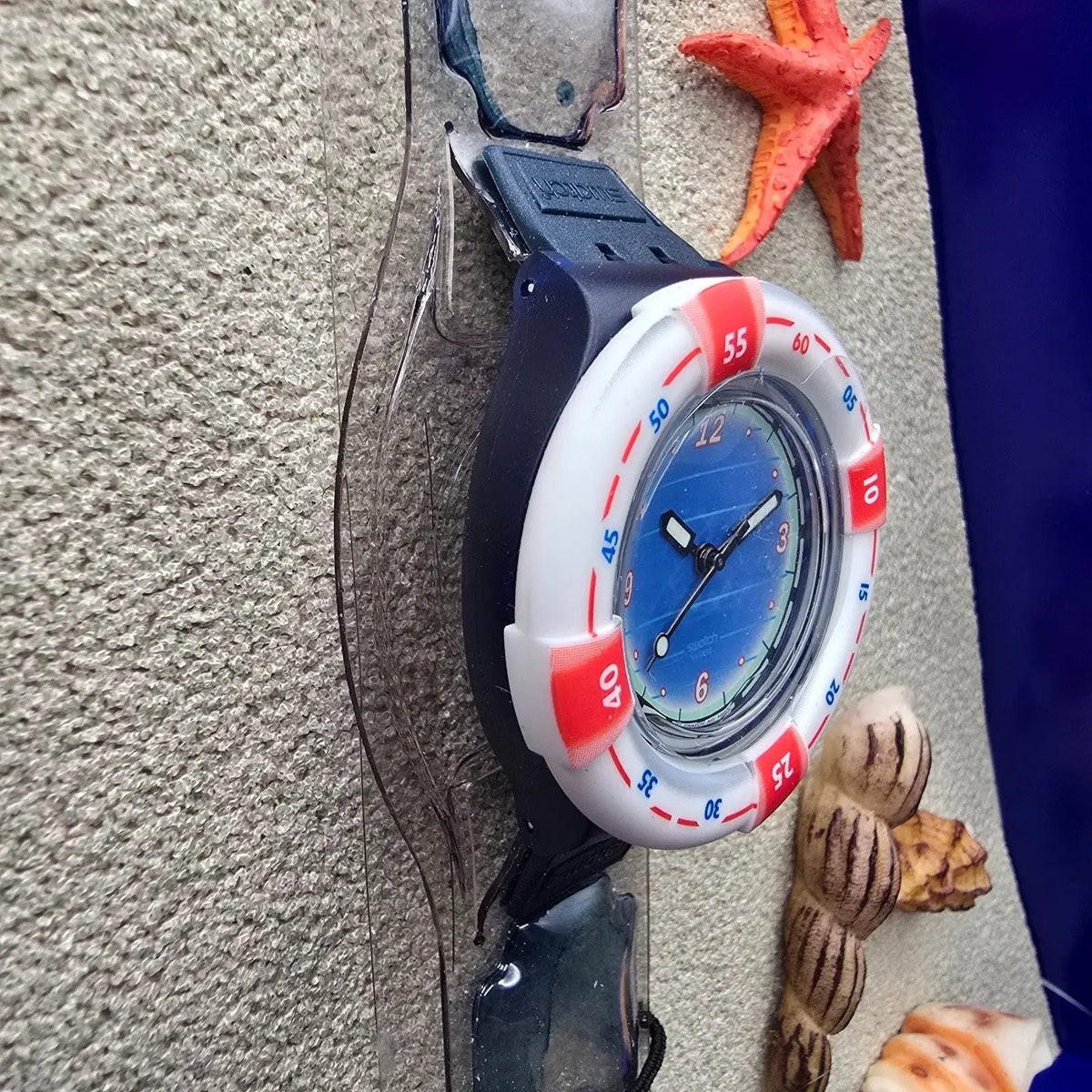 Swatch Scuba 200 Rescue Watch Men 39mm Blue Dial Blue Case SDN904 New Batt NOS7